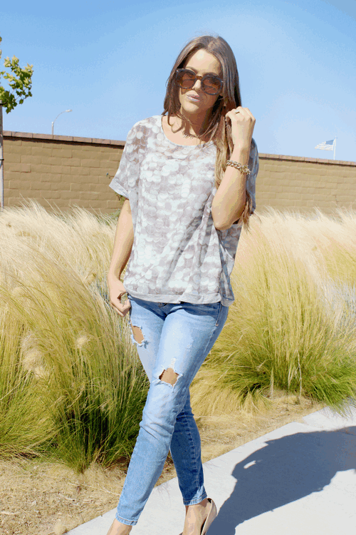 Reflection Dot Print Top